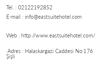 East Suite Hotel iletiim bilgileri